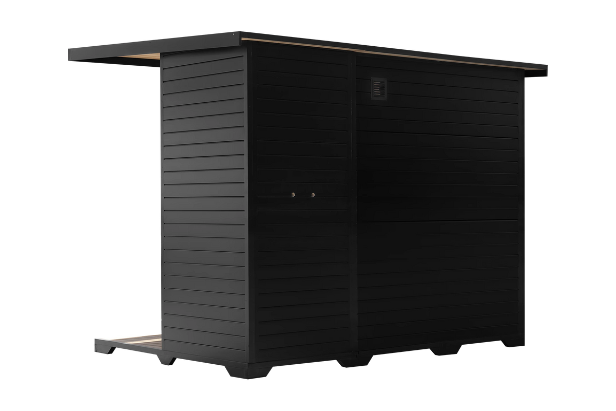 Haven Luxe | 4 Person Traditional Sauna - Japanese Cedar Cabin Sauna with Glass Front for Home Wellness & Relaxation